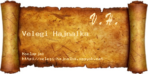 Velegi Hajnalka névjegykártya
